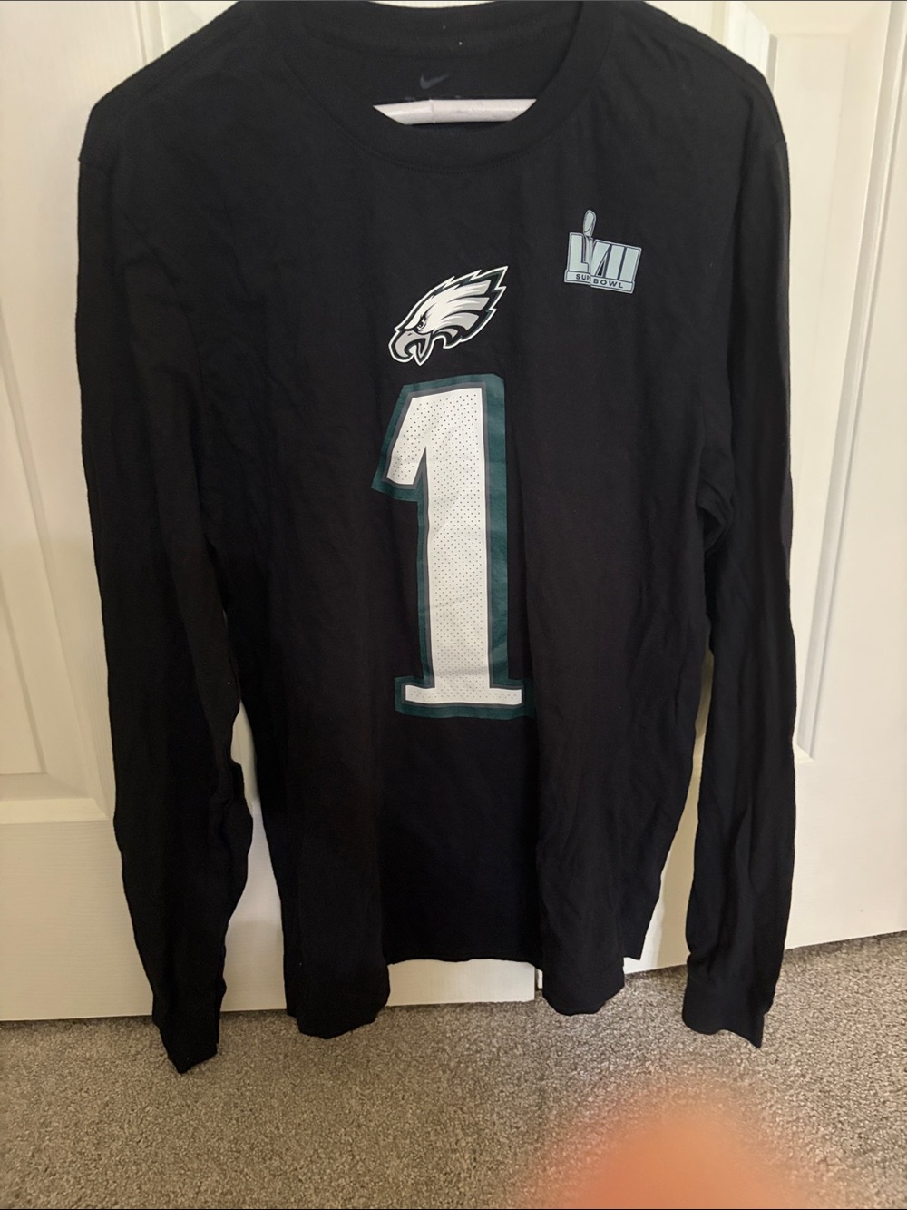 Nike Black Philadelphia Eagles Long-Sleeve Tee with White & Green #1